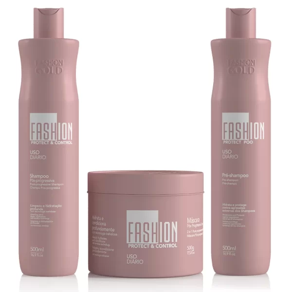 Combo Manutenção Completa Pós Progressiva Fashion Gold 500ml/500g